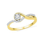 10kt Yellow Gold Womens Round Diamond Solitaire Bridal Wedding Engagement Ring 1/6 Cttw