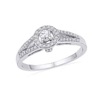 10kt White Gold Womens Round Diamond Solitaire Split-shank Bridal Wedding Engagement Ring 1/4 Cttw