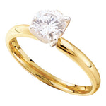 14kt Yellow Gold Womens Round Diamond Solitaire Bridal Wedding Engagement Ring 1/4 Cttw