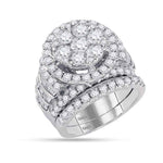 14kt White Gold Womens Round Diamond Bridal Wedding Engagement Ring Band Set 4-7/8 Cttw