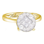 14kt Yellow Gold Womens Princess Diamond Soleil Bridal Wedding Engagement Ring 1/2 Cttw