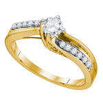 14kt Yellow Gold Womens Round Diamond Solitaire Bridal Wedding Engagement Ring 1/2 Cttw