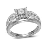 10kt White Gold Womens Diamond Round Bridal Wedding Engagement Ring Band Set 1/4 Cttw