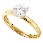 14kt Yellow Gold Womens Round Diamond Solitaire Bridal Wedding Engagement Ring 1/8 Cttw