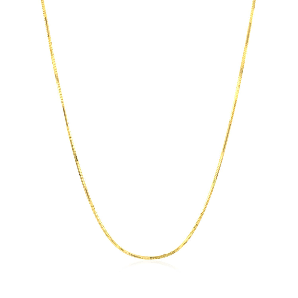 14k Yellow Gold Octagonal Shiny Snake Chain 0.8mm