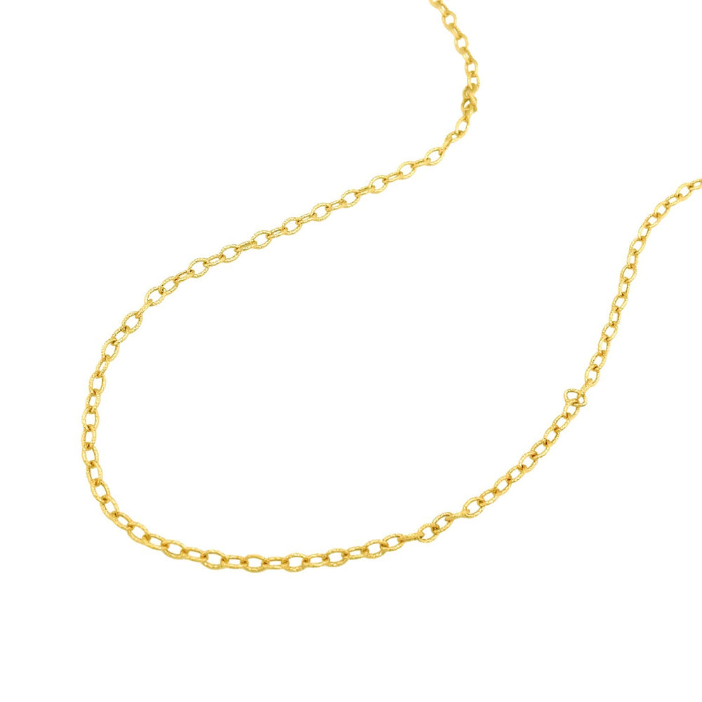 2.5mm 14k Yellow Gold Pendant Chain with Textured Links