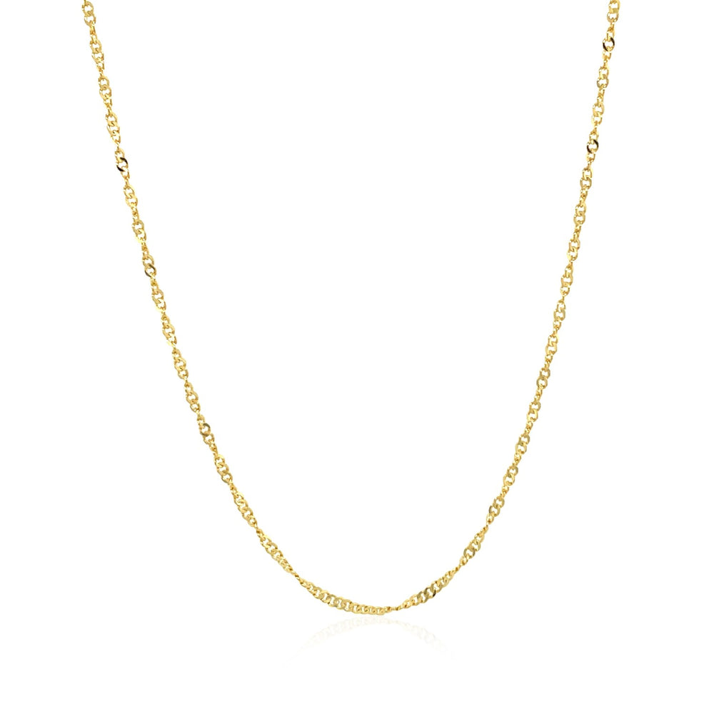 14k Yellow Gold Singapore Style Adjustable Chain (1.1 mm)