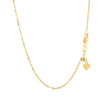 14k Yellow Gold Singapore Style Adjustable Chain (1.1 mm)