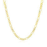 2.8mm 14k Yellow Gold Solid Figaro Chain