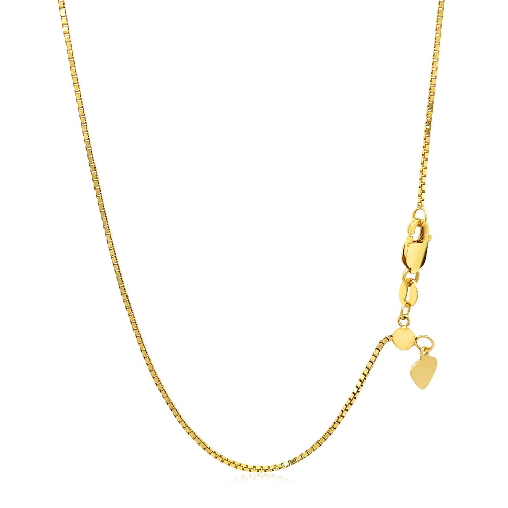 14k Yellow Gold Adjustable Box Chain 1.1mm