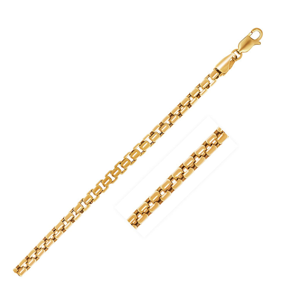 3.4mm 14k Yellow Gold Round Box Chain