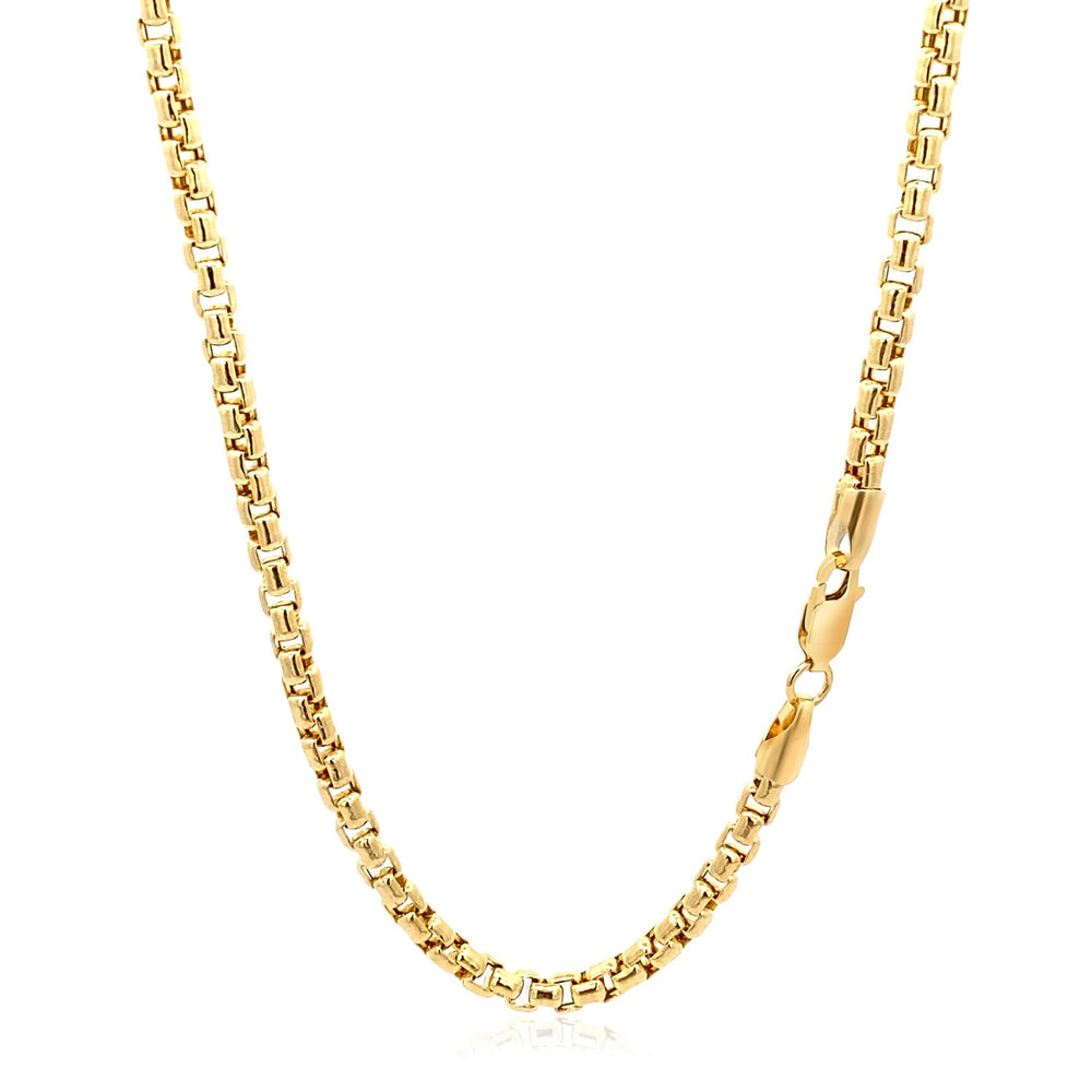 3.4mm 14k Yellow Gold Round Box Chain