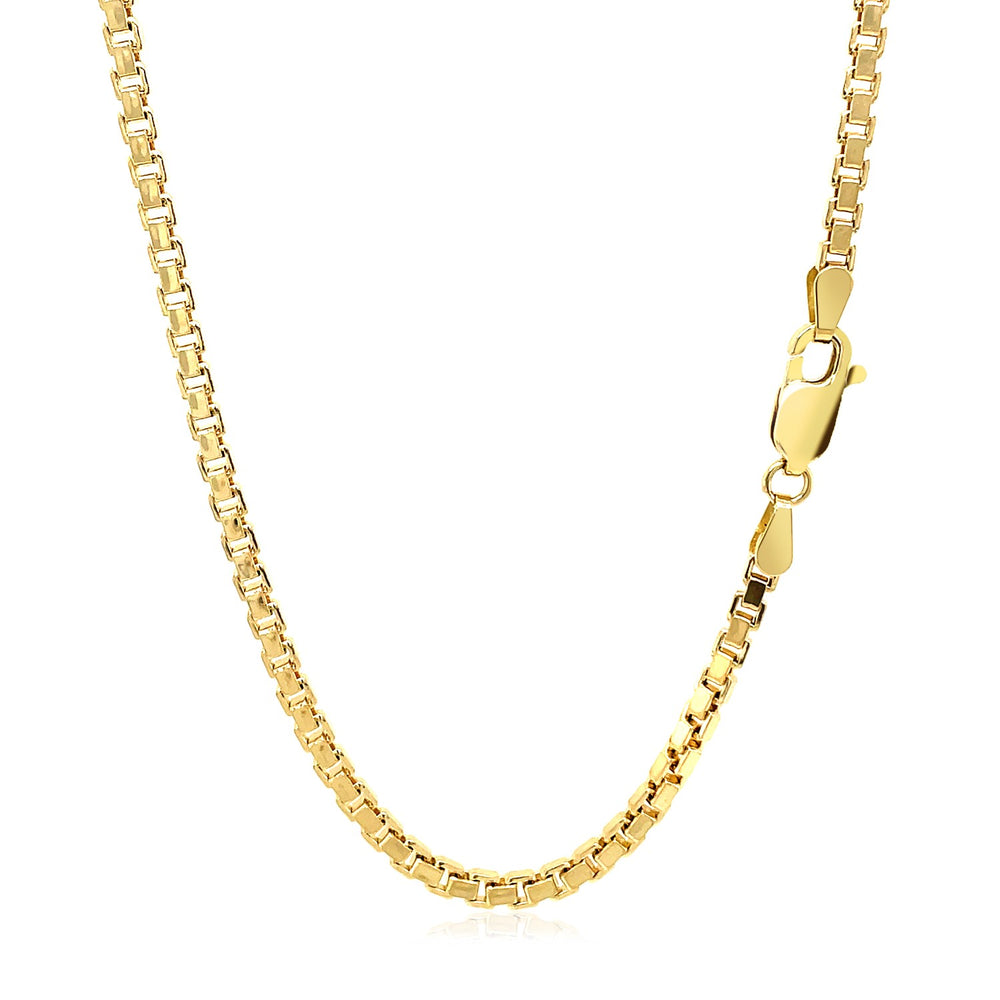 2.5mm 14k Yellow Gold Semi Solid Box Chain