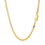 2.5mm 14k Yellow Gold Semi Solid Box Chain