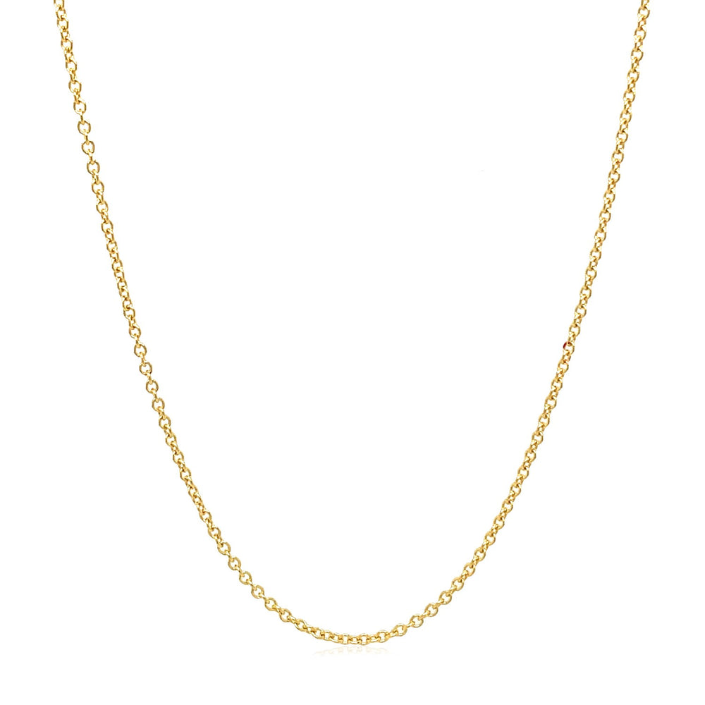 14k Yellow Gold Round Cable Link Chain 1.3mm