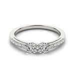 14k White Gold Two Stone Round Diamond Ring (5/8 cttw)