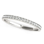 14k White Gold Prong Setting Round Diamond Wedding Band (1/5 cttw)